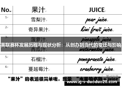 英联赛杯发展历程与现状分析：从创办到当代的变迁与影响